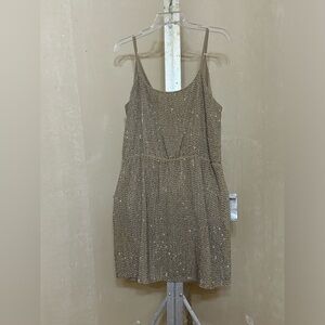 Aryn K Gold Sleeveless Mini Sundress